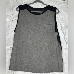 Calvin Klein Jeans | Women’s Gray Black Sleeveless Sheer Back Blouse, Size XL
